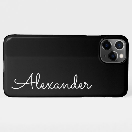 Persoonlijke Zwarte Handgeschreven Naam BUDGET Ste iPhone Hoesje (Achterkant horizontaal)