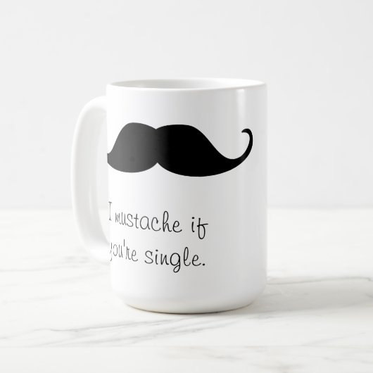 Persoonlijke zwarte handlebar Mustache Stache-Mok Koffiemok (Voorkant links)