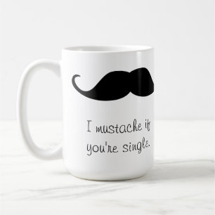 Persoonlijke zwarte handlebar Mustache Stache-Mok Koffiemok