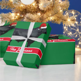 Persoonlijke zwarte hoek en kerstmis cadeaupapier