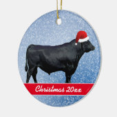 Persoonlijke zwarte hoek en kerstmis keramisch ornament (Links)