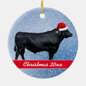 Persoonlijke zwarte hoek en kerstmis keramisch ornament (Achterkant)