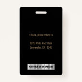 Persoonlijke zwarte ID van bedrijfsmedewerker Gold Badge (Achterkant)