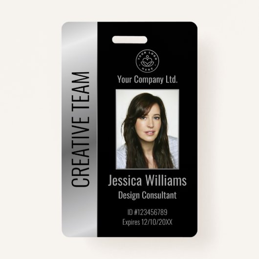 Persoonlijke zwarte ID van de werknemer van het be Badge (Voorkant)