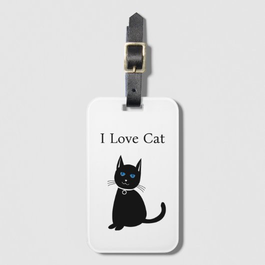 Persoonlijke Zwarte Kat Bagagelabel (Voorkant (verticaal))