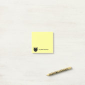 Persoonlijke Zwarte Kat Cute Post-it® Notes (Op bureau)