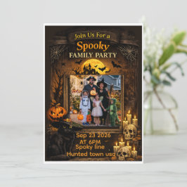 Persoonlijke Zwarte Kat Halloween Familie Foto Fra Kaart