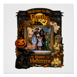Persoonlijke Zwarte Kat Halloween Familie Foto Fra Perfect Poster