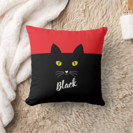 Persoonlijke Zwarte Kat Kussen, Cadeau voor Kat Li Kussen