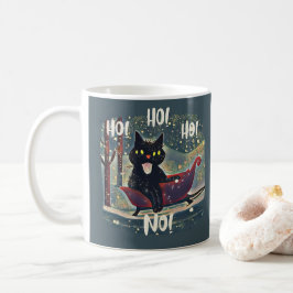 Persoonlijke zwarte kat met zwarte kat tegen Kerst Koffiemok