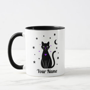 Persoonlijke zwarte kat mok