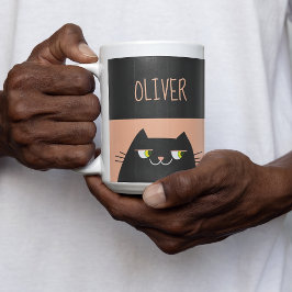 Persoonlijke Zwarte Kat Mok Naam Cadeau