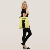 Persoonlijke Zwarte Kat Silhouet Tote Bag (Op model)