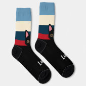 Persoonlijke Zwarte Katten Sokken Aangepaste Naam  (Rechts)