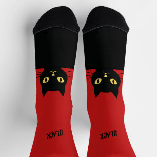 Persoonlijke Zwarte Katten Sokken - Cadeau voor Ka