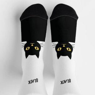 Persoonlijke Zwarte Katten Sokken - Cadeau voor Ka