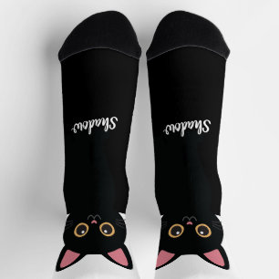 Persoonlijke Zwarte Katten Sokken - Cadeau voor ka