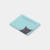 Persoonlijke zwarte kattennaam Pawsome Post-it Not Post-it® Notes (Schuin)