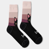 Persoonlijke Zwarte Kattensokken Op Maat Naam Kleu Sokken (Rechts)