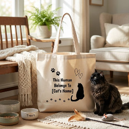 Persoonlijke Zwarte Kattentas van Canvas Grote Tote Bag