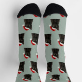 Persoonlijke Zwarte Kitty Kat Kerst  Sokken (Top)