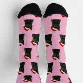 Persoonlijke Zwarte Kitty Kat Kerst Sokken (Top)