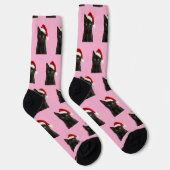 Persoonlijke Zwarte Kitty Kat Kerst Sokken (Rechts)