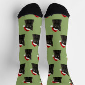 Persoonlijke Zwarte Kitty Kat Kerst  Sokken (Top)