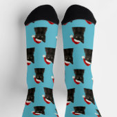 Persoonlijke Zwarte Kitty Kat Kerst Sokken (Top)