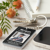 Persoonlijke zwarte klasse van 2022 Afstuderen Fot Sleutelhanger (Voorkant Rechts)