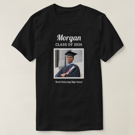 Persoonlijke zwarte klasse van 2022 Afstuderen Fot T-shirt (Design voorkant)