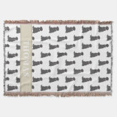 Persoonlijke Zwarte Lab Labrador Roze & Wit Deken (Voorkant)