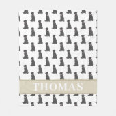 Persoonlijke Zwarte Lab Labrador Roze & Wit Fleece Deken (Voorkant)