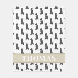 Persoonlijke Zwarte Lab Labrador Roze & Wit Fleece Deken