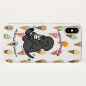 Persoonlijke zwarte lab schopende ijskap-Cartoon Case-Mate iPhone Case (Achterkant (horizontaal))
