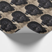 Persoonlijke zwarte-labfoto en naam van de hond cadeaupapier (Hoek)