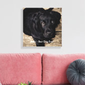 Persoonlijke zwarte-labfoto en naam van de hond canvas afdruk (Insitu (Woonkamer))