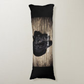 Persoonlijke zwarte-labfoto en naam van de hond lichaamskussen (Voorkant Verticaal)