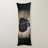 Persoonlijke zwarte-labfoto en naam van de hond lichaamskussen (Achterkant (Verticaal))