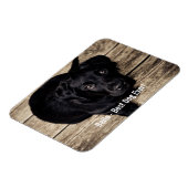 Persoonlijke zwarte-labfoto en naam van de hond magneet (Linkerzijde)