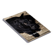 Persoonlijke zwarte-labfoto en naam van de hond notitieboek (Rechterzijde)