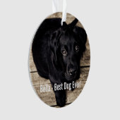 Persoonlijke zwarte-labfoto en naam van de hond ornament (voorkant)