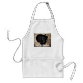Persoonlijke zwarte-labfoto en naam van de hond standaard schort (Voorkant)