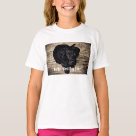 Persoonlijke zwarte-labfoto en naam van de hond t-shirt