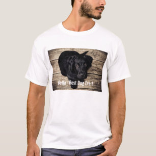 Persoonlijke zwarte-labfoto en naam van de hond t-shirt