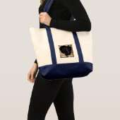 Persoonlijke zwarte-labfoto en naam van de hond tote bag (Voorkant (product))