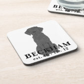 Persoonlijke zwarte labrador bier onderzetter (Linkerzijde)