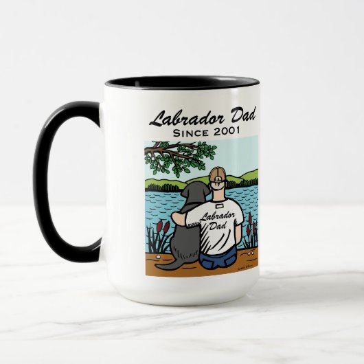 Persoonlijke zwarte labrador en vader mok (Links)