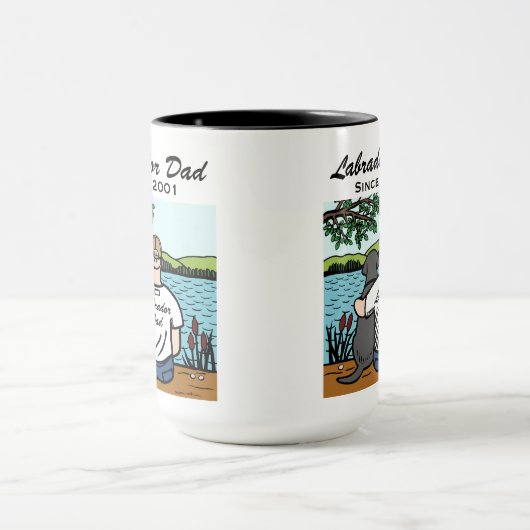 Persoonlijke zwarte labrador en vader mok (Midden)