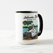 Persoonlijke zwarte labrador en vader mok (Voorkant rechts)